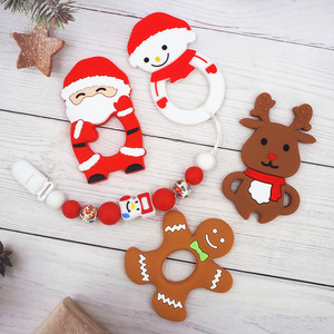 Collar de Silicona con Forma de Reno Navideño de Grado Alimenticio, el Más Vendido, <span class=keywords><strong>para</strong></span> la Dentición de Bebés - Product Image 5