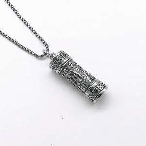 Pendentif en acier inoxydable style punk hip-hop en forme de flacon de parfum, collier pendentif rétro ouvrable en acier titane, bijoux pour hommes - Product Image 3