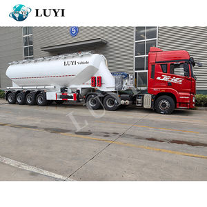Transportador de grano en polvo industrial Silo de 4 ejes Semi-Remolque Molinos de harina Fábricas de piensos Plantas de cemento Vehículo de transporte - Product Image 1