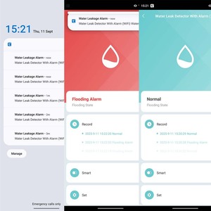 An ninh gia đình Máy dò rò rỉ nước Thanh OLED Báo động 100dB Thông báo tức thì qua ứng dụng Cảm biến cảnh báo lũ lụt không dây Rò rỉ đường ống Bồn tắm - Product Image 4