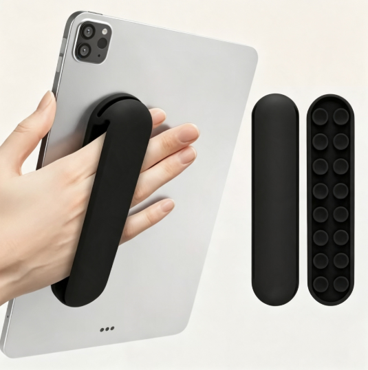 Universal Silicone Suction Hand Grip, Tablet Holder Strap, Non-slip Hand Strap for Tablet, E-reader and Large Screen Devices