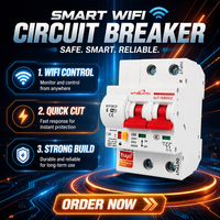 Interrupteur d'éclairage sans fil Wifi Tuya APP, commande à distance, pour maison intelligente DIY, disjoncteur miniature MCB PA66 1P 2P 3P 4P