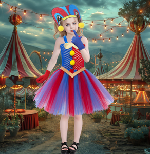 Haute qualité chaude pâques fête des enfants <span class=keywords><strong>Halloween</strong></span> numéro magique cirque <span class=keywords><strong>Clown</strong></span> <span class=keywords><strong>Costume</strong></span> pour <span class=keywords><strong>Halloween</strong></span> filles école centre commercial Cos <span class=keywords><strong>Costume</strong></span> - Product Image 1