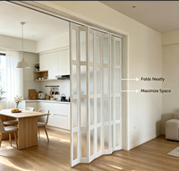 Porte accordéon pliante en PVC abordable, prix Philippines, gain de place, étanche, porte coulissante intérieure, installation facile
