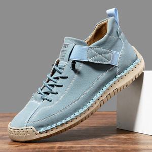 Sepatu datar kasual pria ukuran besar karet lembut tahan air sepatu kulit uniseks terlaris Ama Zon - Product Image 5