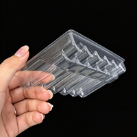 Plateau en plastique 6 compartiments de 10 ml pour poudre lyophilisée, boîte en plastique PET de haute qualité, vente en gros pour emballage de bouteilles en verre, plateau d'emballage pour peptides