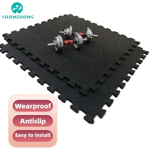 Tapis d'exercice en caoutchouc antidérapant à emboîtement, haute densité, absorbant les chocs, épaisseur 0,56 pouce, pour <span class=keywords><strong>salle</strong></span> de sport à domicile et <span class=keywords><strong>salle</strong></span> de <span class=keywords><strong>fitness</strong></span> - Product Image 2