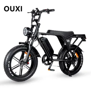 OUXI V8 Sepeda Listrik 20 Inci 1000W, Sepeda Gemuk 800W, Sepeda Pantai Berlayar E-bike Semua Medan Offroad