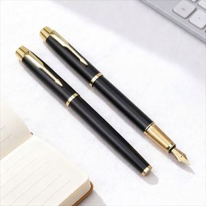 Black Luxury Business Metal Fountain Pen with Customizable Logo for Men's Calligraphy 0.38/0.7mm Writing Width Finance <b>Gift</b> - Product Image 2