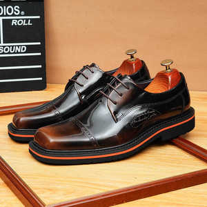 Zapatos formales de hombre de cuero genuino hechos a mano, de nuevo estilo, a la moda, con tacones bajos, cómodos y casuales, hechos a medida. - Product Image 2