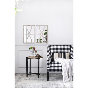 Rectangular Wooden <b>Wall</b> <b>Mirror</b> 16x23 In Distressed White Frame Vertical Or Horizontal Home Decor For Living Room <b>Set</b> - Product Image 3