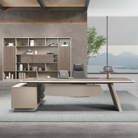 Meubles de bureau modulaires en panneaux de bois de style italien moderne, créatifs, pour bureaux commerciaux, de luxe haut de gamme, bureau de direction léger