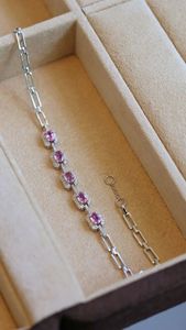 Xinfly 18K Gold Total 0.9ct Pink Sapphire & Diamond Luxury <b>Bracelet</b> - Product Image 3