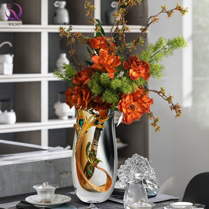 <span class=keywords><strong>Vase</strong></span> coloré en émail de <span class=keywords><strong>plume</strong></span> de paon orange <span class=keywords><strong>Vase</strong></span> de bureau en cloisonné décoratif <span class=keywords><strong>Vase</strong></span> en verre clair artistique pour autre décor à la maison - Product Image 3