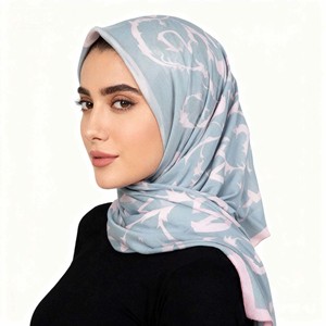 Pañuelo Hijab Cuadrado de Estilo Étnico 140*140cm, Chifón, Geométrico, Versátil y Elegante - Product Image 2