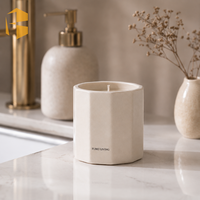 Coffret Cadeau FUBEI LIVING : Bougie Parfumée en Céramique Décaagonale Mate et Diffuseur à Bâtonnets – Logo Personnalisé, Aromathérapie, Parfum d'Ambiance pour la Maison