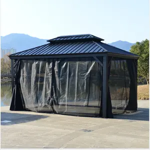 Aluminum stahl dach hard top pavillon 10x13ft permanent pavillon 3x 4.2m pavilion haus