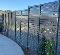 Panneaux de clôture horizontaux modernes en aluminium thermolaqué, brise-vue anti-rouille à lattes pour jardin avant, jardin arrière et piscine, kit DIY