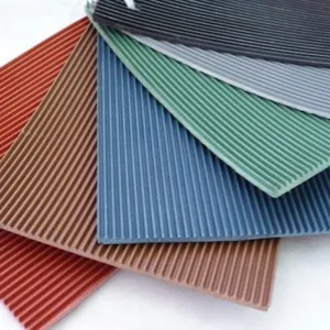 Hot Selling Good Quality 3~8mm Thick Black Red Green Non Slip Waterproof Fine Rib Corrugated Rubber Floor Mats Rubber Sheet Roll