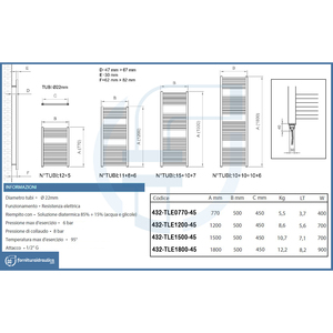 Calentador de Toallas Eléctrico de 700W con Resistencia Termo Limitada, Toallero Eléctrico de 1500mm x 45cm entre Ejes - Product Image 2