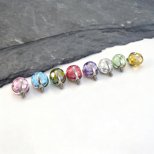 <b>Titanium</b> Ball <b>Stud</b> Earrings Prong Setting Disco Ball Style For Ear Cartilage Lip Tongue Eyebrow Piercing Jewelry - Product Image 3