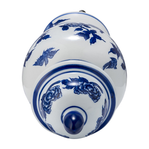 Vaso in Ceramica con Motivo Floreale Blu, Decorazione Tradizionale per Soggiorno e Casa - Product Image 4