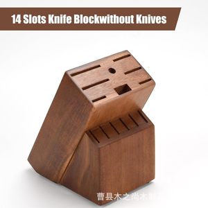 Bloc à couteaux en bois Huiji, support de rangement pour couteaux en bois massif, support de couteaux de cuisine pour la cuisine et la pâtisserie - Product Image 5