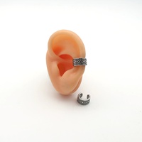 Yuenique Manchette d'oreille personnalisée pour homme en acier inoxydable 316L hypoallergénique, motif géométrique diamant tribal, large, sans perçage, à clip, style vintage