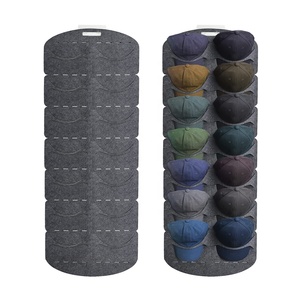 Espositore per cappelli da Baseball in feltro grigio per appendere l'armadio a parete della porta - Product Image 1