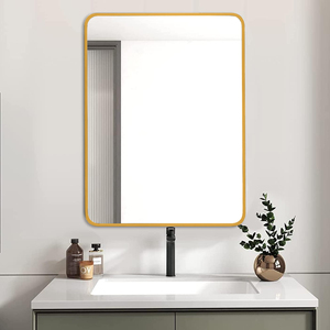 Gold Metal Framed Rectangular <b>Mirror</b> 24x32 Inch <b>Wall</b> Mounted Bathroom Vanity <b>Mirror</b> - Product Image 2