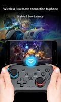 Manette de jeu sans fil multifonction pour Android/iOS/PC/TV, double vibration turbo, poignée personnalisée BT