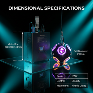 Sistema de Elevación Cinético LED Esférico de 150W con Guincho, Luz Dinámica de <span class=keywords><strong>3</strong></span> Metros para Escenarios Inmersivos y Arte Visual en Discotecas - Product Image 3
