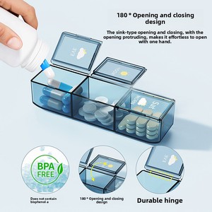 Contenitore Portapillole Transfrontaliero in Inglese, Organizzatore Settimanale con 21/28 Scomparti (Mattina, Mezzogiorno, Sera) - Product Image 2