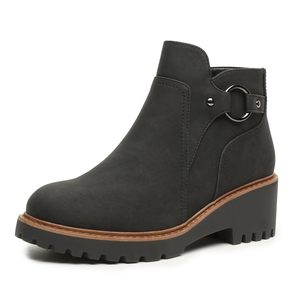 <strong>Women's</strong> <strong>Ankle</strong> <strong>Boots</strong> Round Toe Elegant Leather Chunky <strong>Low</strong> <strong>Heel</strong> Non Short <strong>Boot</strong> Fall Winter Bootie <strong>With</strong> Side Zip - Product Image 1