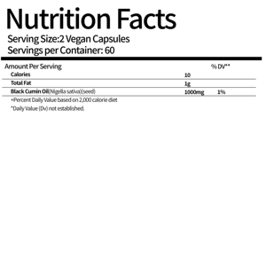 Aceite <span class=keywords><strong>de</strong></span> Semillas <span class=keywords><strong>de</strong></span> Comino Negro Puro, Prensado en Frío, con <span class=keywords><strong>Vitamina</strong></span> <span class=keywords><strong>E</strong></span> - 500 mg por Cápsula, 1000 mg por Dosis <span class=keywords><strong>de</strong></span> 2 <span class=keywords><strong>Cápsulas</strong></span> - Product Image 2