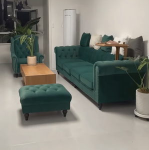 Ensemble de canapés capitonnés de style <span class=keywords><strong>campagnard</strong></span> classique populaire, meubles de salon, canapés de détente pour appartement et villa avec structure en bois massif - Product Image 2