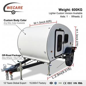Petite caravane pliante WECARE, caravane teardrop, caravane tout-terrain, <span class=keywords><strong>camping</strong></span>-<span class=keywords><strong>car</strong></span> portable pour aventures de <span class=keywords><strong>camping</strong></span> en plein air - Product Image 1
