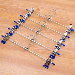 Wholesale Cheap Stainless Steel Trousers Pants <b>Hanger</b> with Non-Slip Clips Bathroom Applicable for Clothing & Underwear - Product Image 5