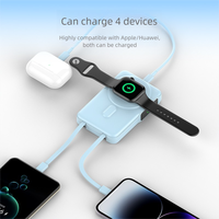 Cargador Inalámbrico Magnético de 15W y 10000mAh con Cables Integrados, Soporte Plegable, Pantalla LED Digital 3 en 1, Cargador Rápido 2 en 1