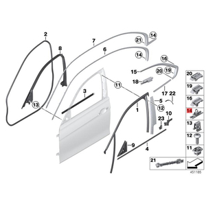 Clip Garniture <span class=keywords><strong>Cadre</strong></span> Latéral pour BMW Série 3 F35 LCI [330LiX] 2015-2018 51137117240 - Product Image 2