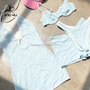 OEM Adjustable Swimsuit <b>Mini</b> Bathing Suit Sexy Women Swimwear Custom <b>Bikini</b> Cheeky Jacquard Seersucker Crinkle Fabric <b>Bikinis</b> - Product Image 5