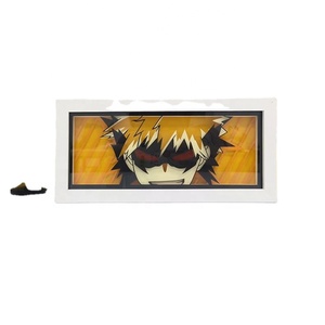 Figurines d'anime <span class=keywords><strong>Hunter</strong></span> <span class=keywords><strong>X</strong></span> <span class=keywords><strong>Hunter</strong></span> Killua, boîte lumineuse pour la décoration de chambre, lampe en papier découpé <span class=keywords><strong>manga</strong></span> pour chambre d'enfant, visage et yeux Hxh - Product Image 1