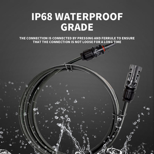 1 คู่สีดำและสีแดง 4 มม. 12AWG สายต่อพลังงานแสงอาทิตย์ฉนวนกันความร้อนสายทองแดงขั้วต่อพลังงานแสงอาทิตย์พีวี - Product Image 4