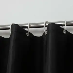 Customized Size Polyester White Waterproof Shower Curtain
