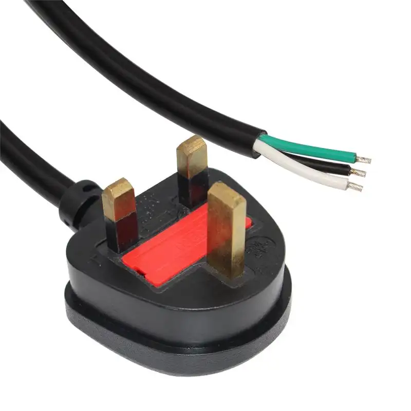 UK 3P Plug To free fio final com cabo de extensão de alimentação H05VV-F 0.75mm cabos BSI