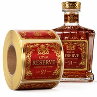 Étiquettes personnalisées pour bouteilles de vin, dorure à chaud, autocollantes, imperméables, résistantes aux rayures, résistantes aux UV, emballage