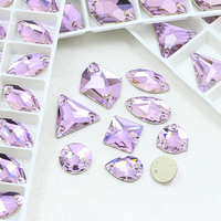 Dongzhou Cristaux Luxe Qualité Flatback Non-Hotfix Coudre sur Rhinestones Mix Shaped Violet Color DIY Garment Sewing Accessories