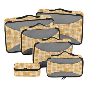Juego de 6 Organizadores de Maletas con Diseño de Flores Hawaianas, Impresión Personalizada, Cubos de Compresión para Ropa - Product Image 1