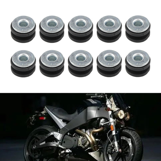 DS 10PCS Motorcycle Rubber Washer Rubber Buckle Bolt Assembly M6 Pressure Relief Pad Set China