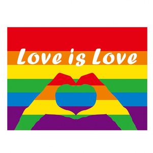 Bandera de Arcoíris de Poliéster de Doble Cara, Tamaño Grande, Love Is Love, para Decoración Interior y Exterior - Product Image 2